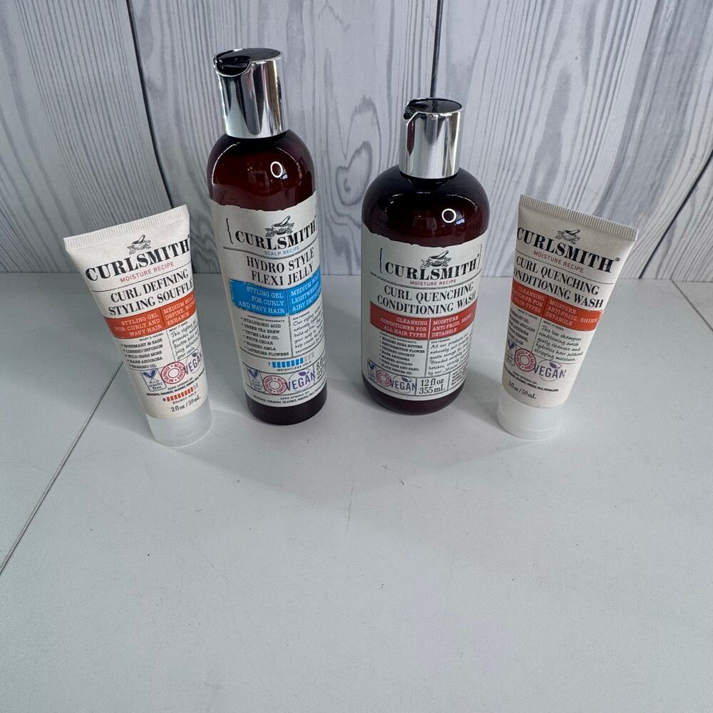 Curl Smith Curly Hair  Bundle of 4 - Conditioning Wash, Flexi Jelly & Soufflé